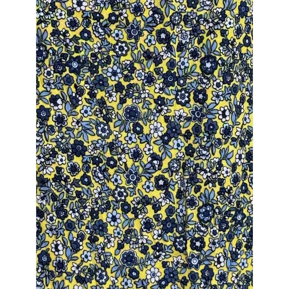 Michael Kors Yellow and Blue Floral Gold Chain Halter Swing Top S NWOT